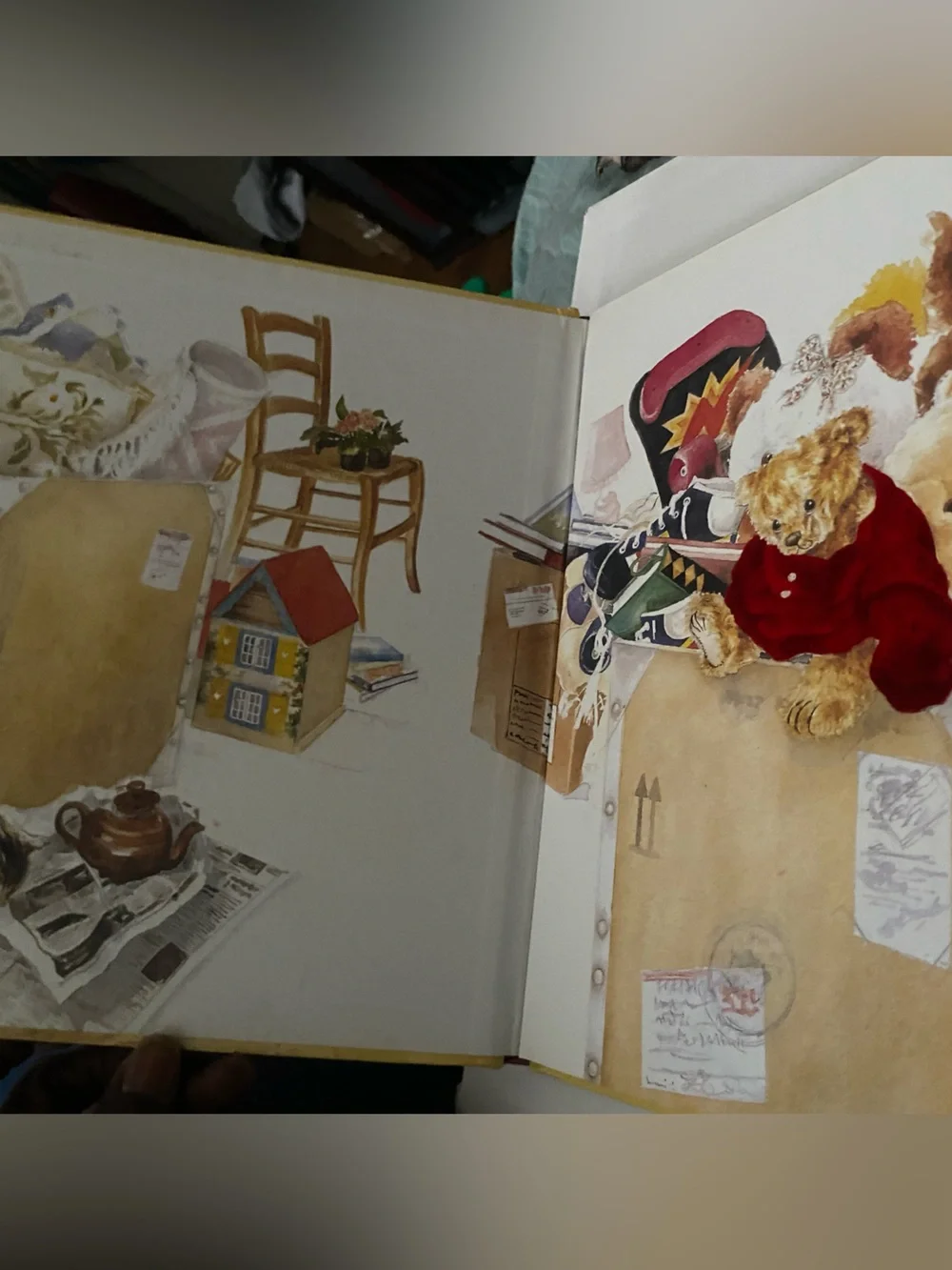 Source Unknown Little Teddy Left Behind Book - Red & Brown